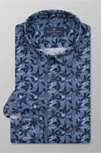 Oxford Company ανδρικό πουκάμισο με all-over floral print Slim Fit - M155-SU21.01 Μπλε L